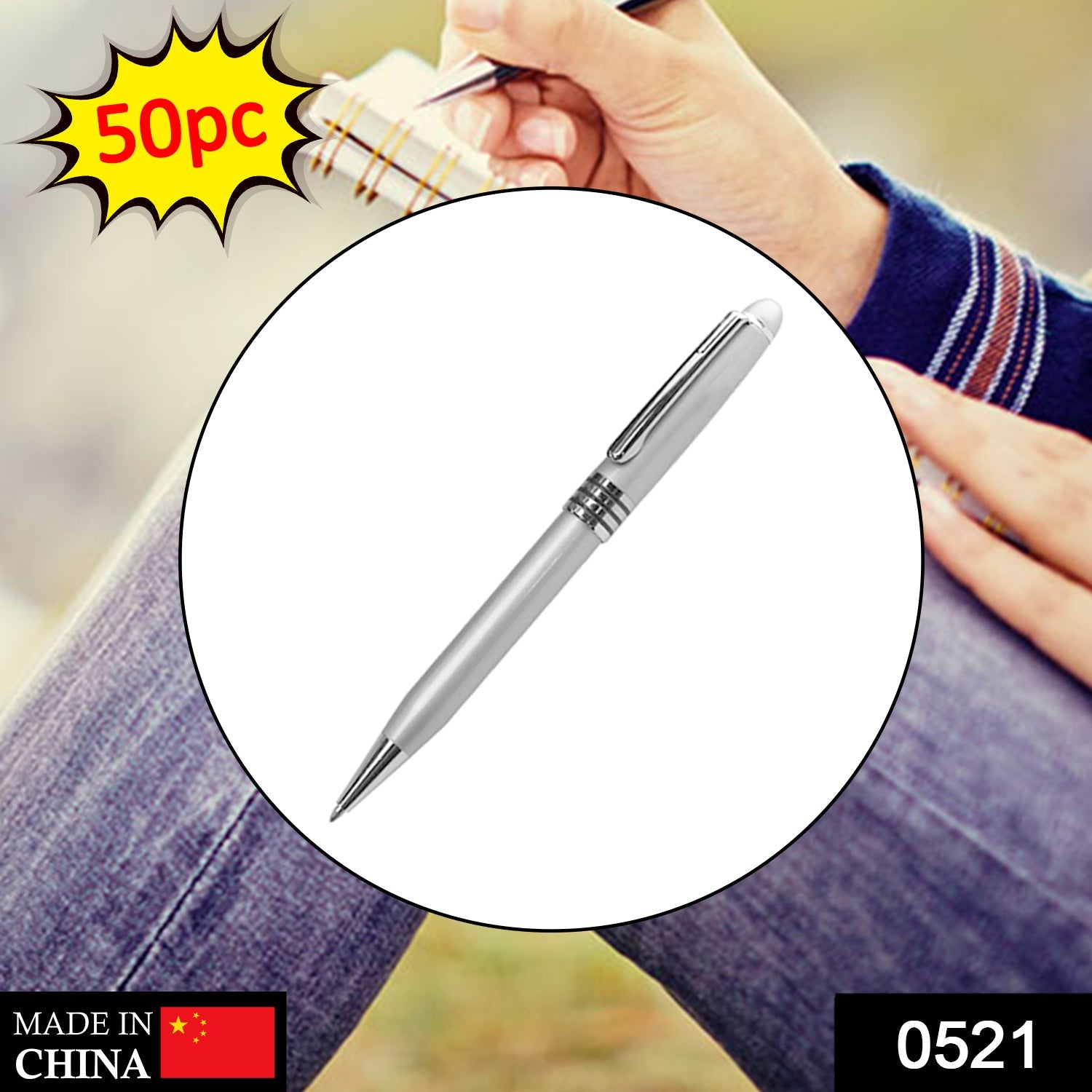 0521 Classic Silver Ball Pen (Pack of 50) 0521 Classic Silver Ball Pen (Pack of 50)